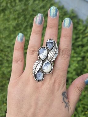 Aesthetic Arrest Dendritic Agate 4 stone ring Artisan Handmade OOAK HTF Rare